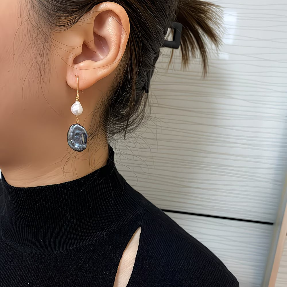 Peacock Pearl Drop Earrings