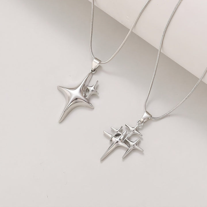 White Gold North Star Necklace