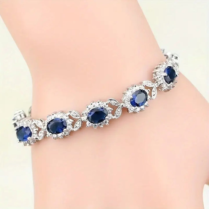 Iris Blue Sapphire Bracelet | White Gold