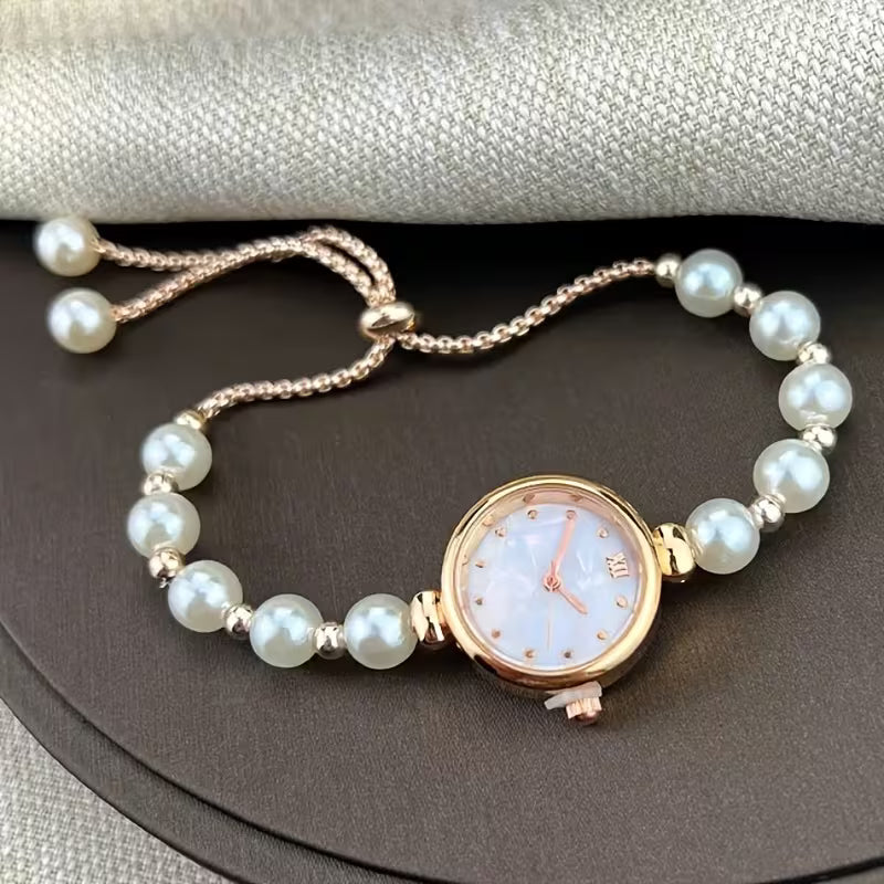 Klassische Perlen-Armbanduhr