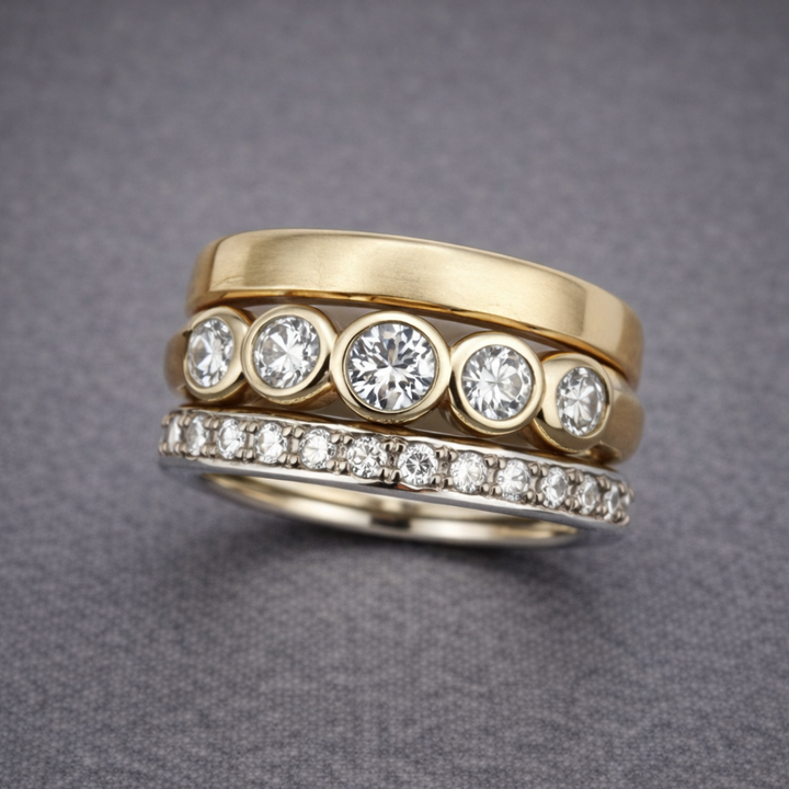 Klassischer Gold-Jahrestagsring mit Diamant