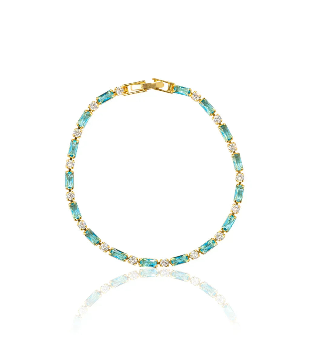 Funkelndes Gold-Türkis-Armband