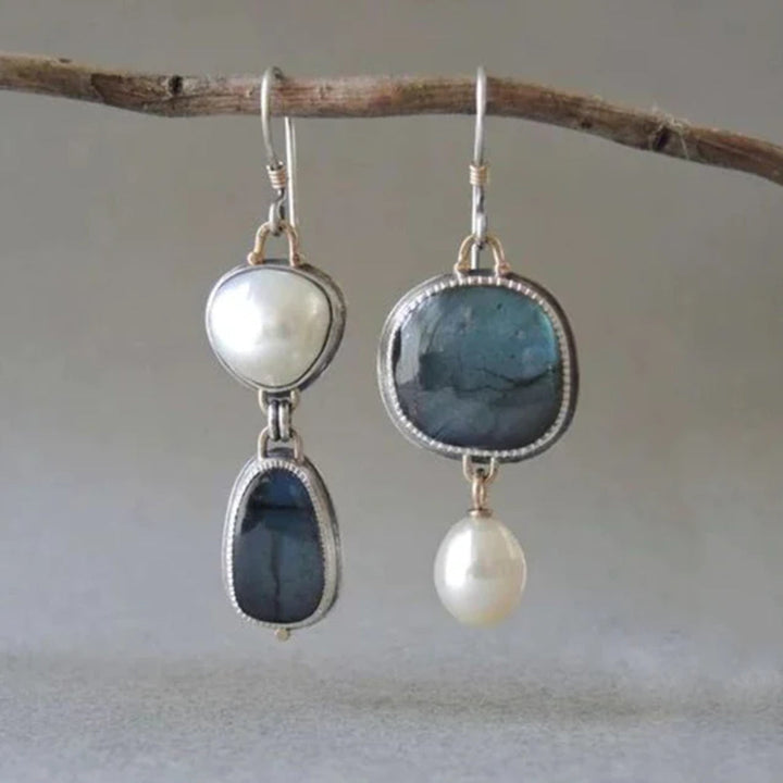 Elegant Blue Pearl Earrings
