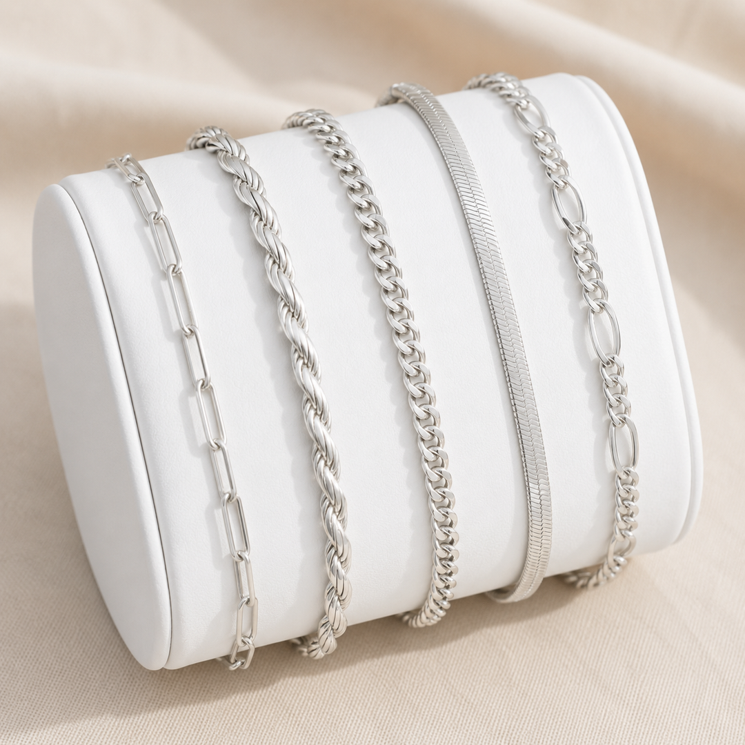 Gold Multi-Chain Bracelet Set – Layering Stack
