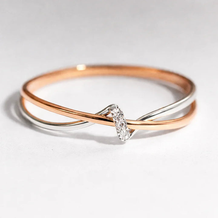 Vintage Twist-Ring in Gold und Silber