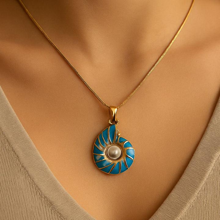 Pearl Blue Shell Necklace