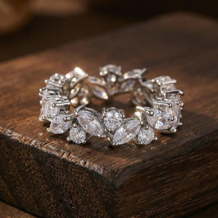 Vintage Marquise & Round Diamond Eternity Ring