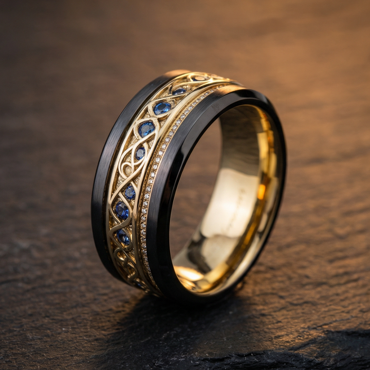 Goldener Unendlichkeitsring im Vintage Stil