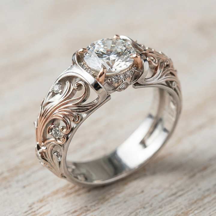 Exotischer Silberring mit Kristall