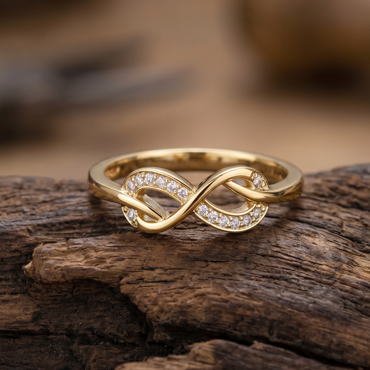 Goldring Unendlichkeit mit Kette