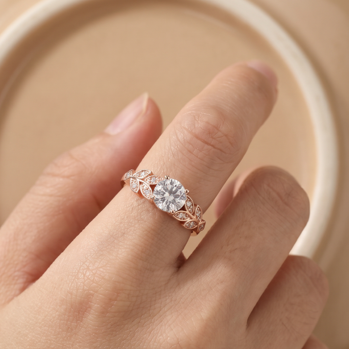 Exotic Flower Crown Zirconia Gold Ring