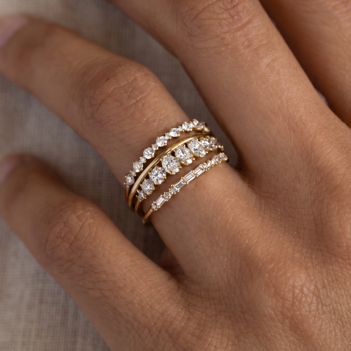 Vintage Elegant Zirconia Ring Set