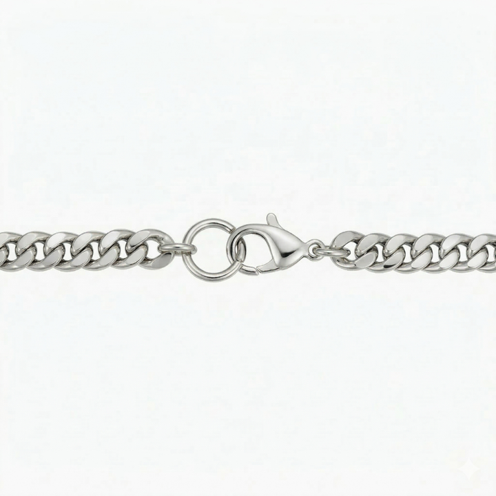 Estate Cuban Bracelet | White Gold