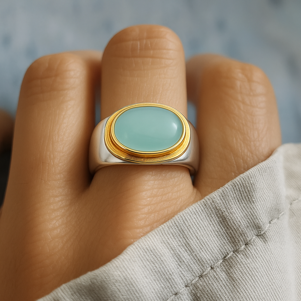 Green Moonstone Ring