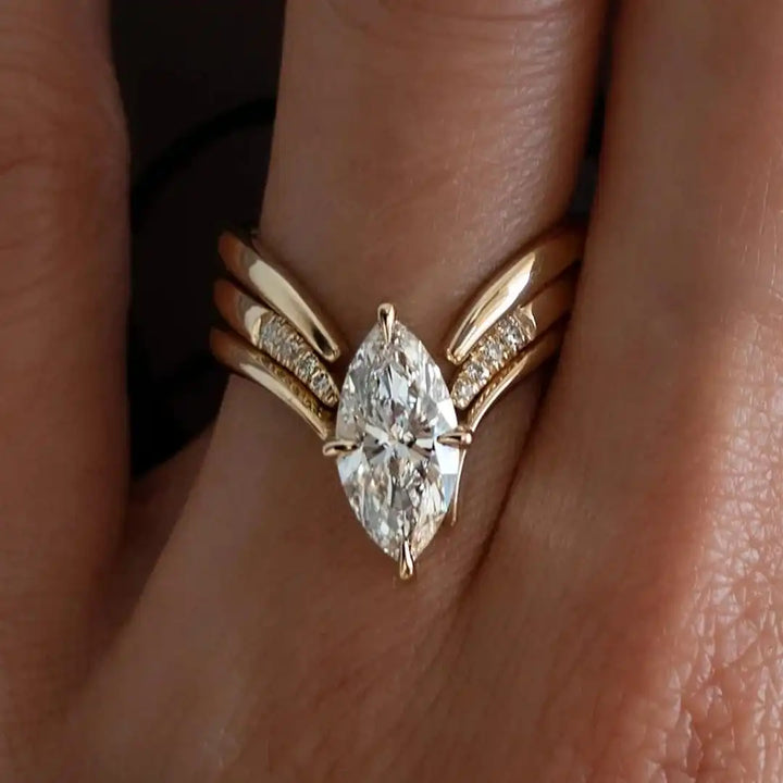 Marquise-Schliff Ring-Set