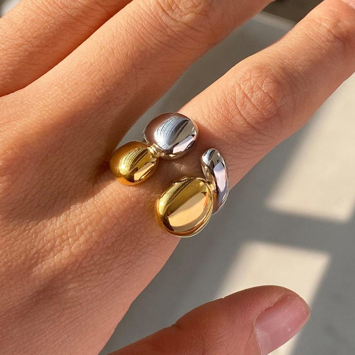Bicolor Gold Silber Stapelring