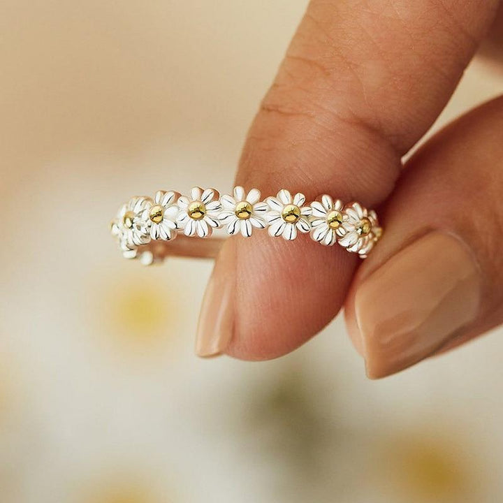 Silberring Margerite mit Emaille