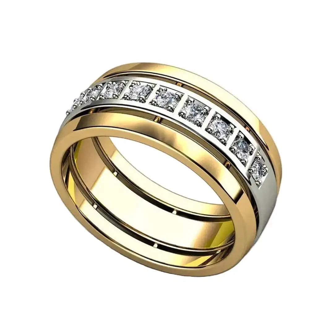 Bicolor Gold Zirkonia-Ring