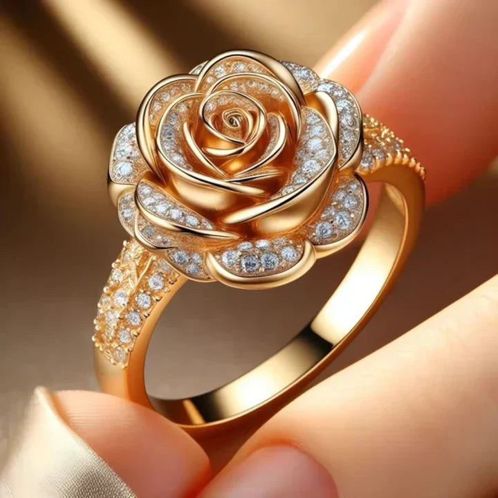 Exotischer Ring mit Zirkonia in Roségold
