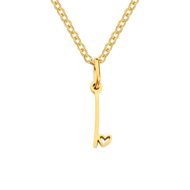 Heart Initial Necklace | Gold