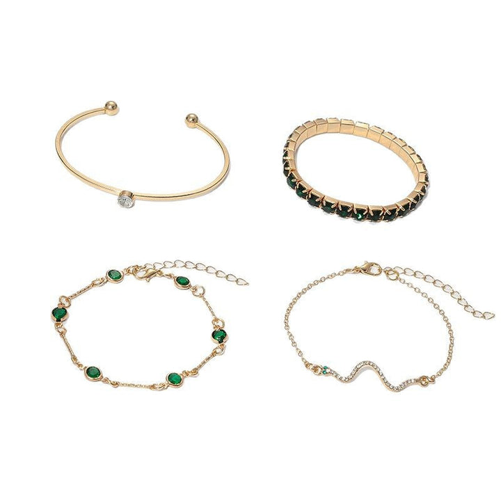 Goldenes Smaragd-Armband-Set
