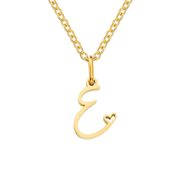 Heart Initial Necklace | Gold