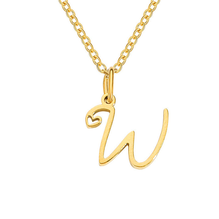 Heart Initial Necklace | Gold
