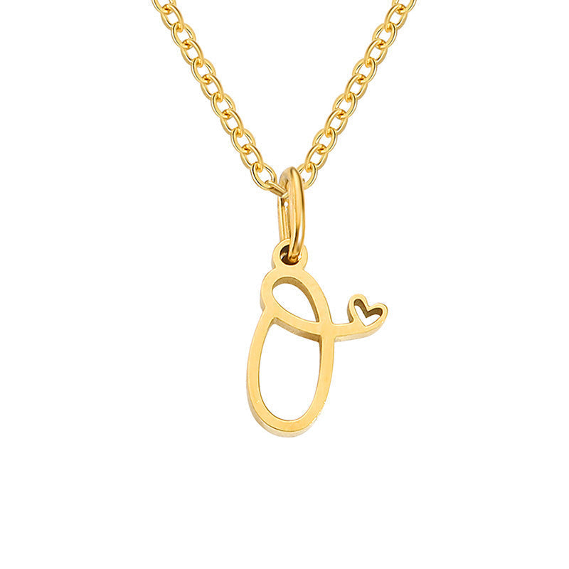 Heart Initial Necklace | Gold
