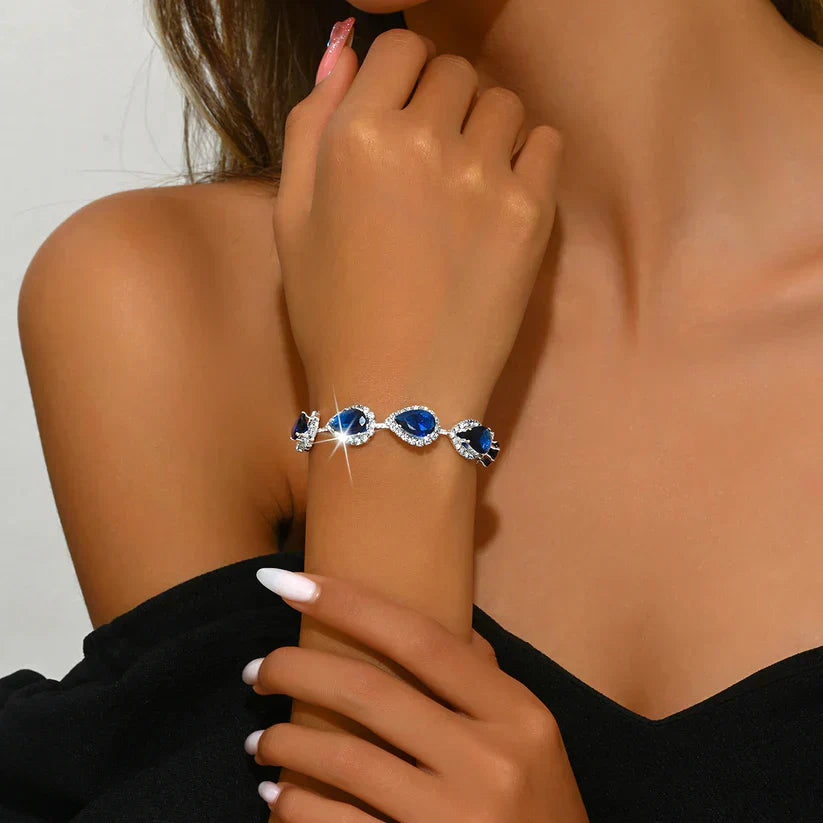 Sapphire Teardrop Tennis Bracelet