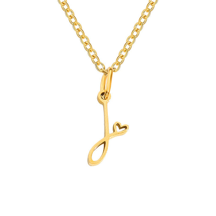 Heart Initial Necklace | Gold