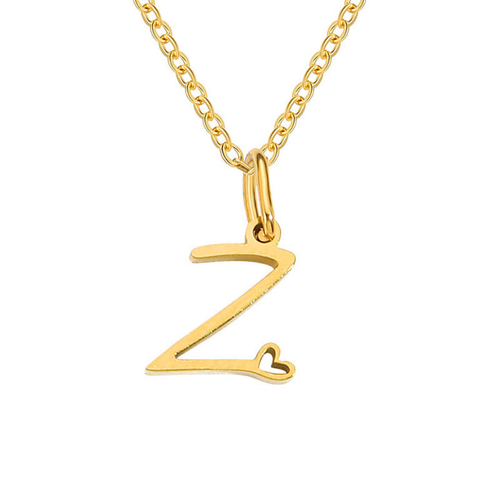 Heart Initial Necklace | Gold