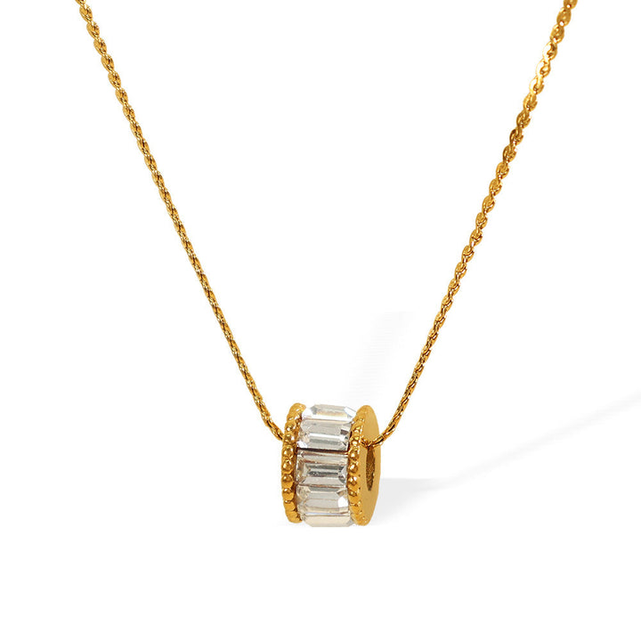 Elyna Polished Barrel Necklace | Gold