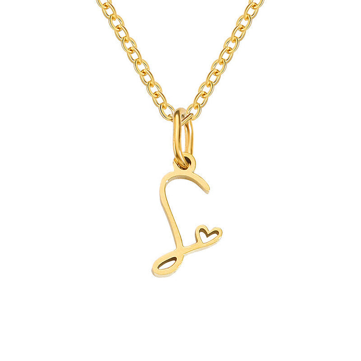 Heart Initial Necklace | Gold