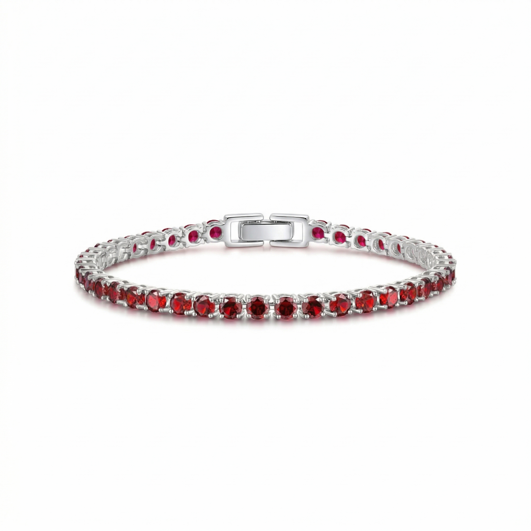 Raffiniertes Rubin-Weißgold-Armband