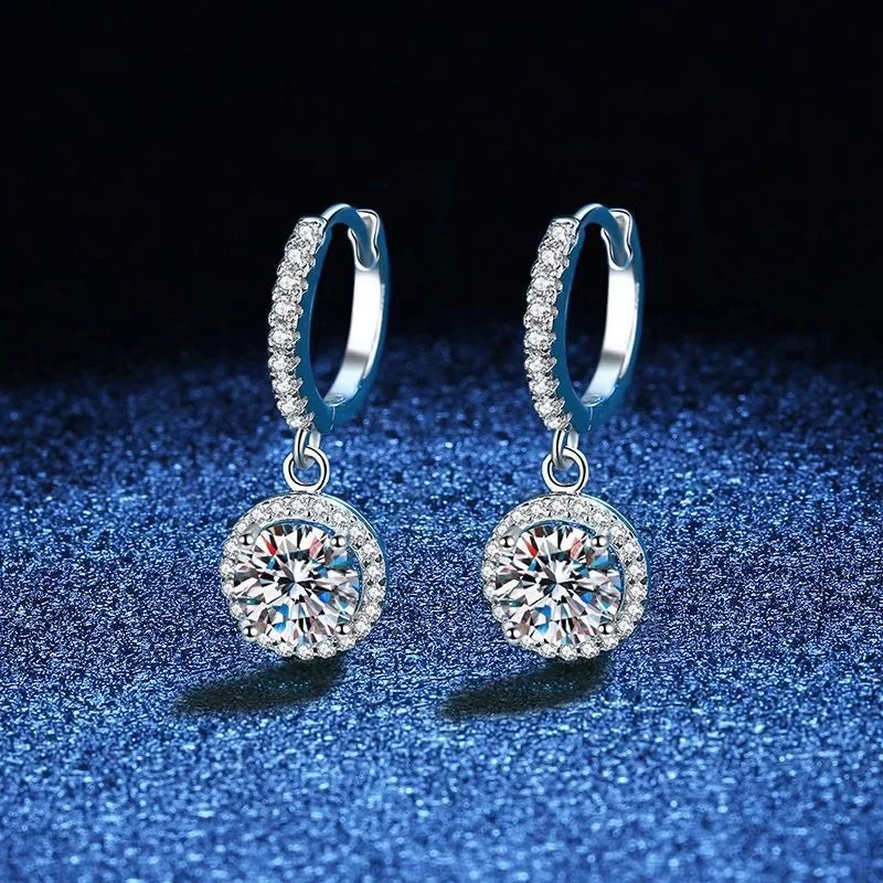 Ohrringe aus Sterlingsilber mit 1 Karat Moissanit