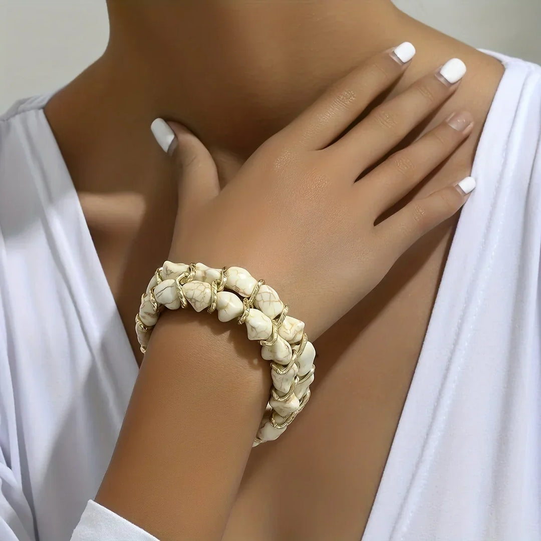 Elegantes Türkis-Gold-Armband
