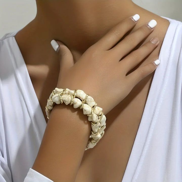 Elegantes Türkis-Gold-Armband