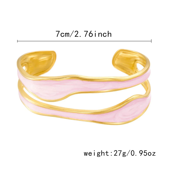 Modernes Wellen-Armband aus Edelstahl