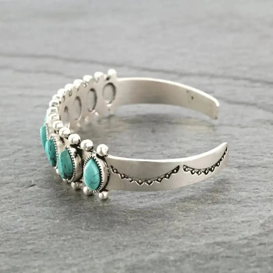 Vintage Tibet Silver Stone Bracelet