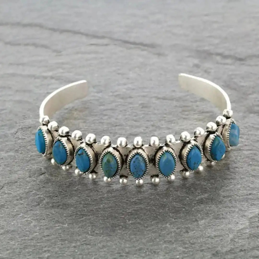 Vintage Tibet Silver Stone Bracelet
