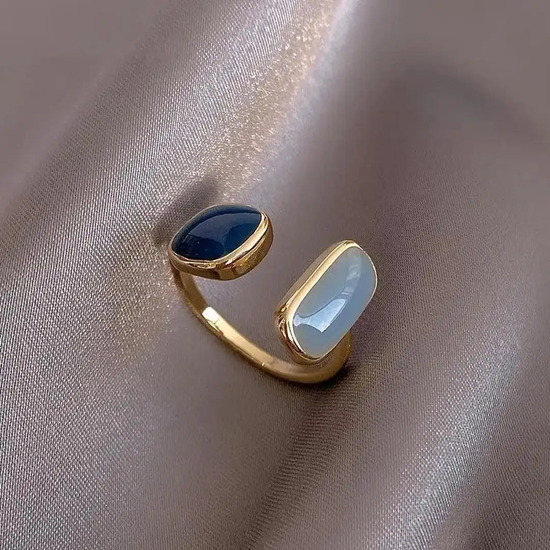 Bohemian Blue Gemstone Adjustable Ring