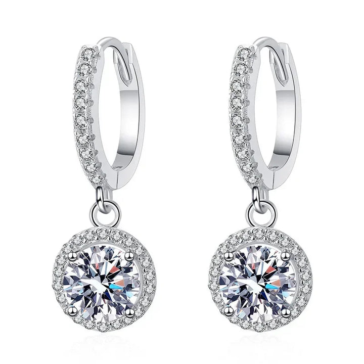 Ohrringe aus Sterlingsilber mit 1 Karat Moissanit