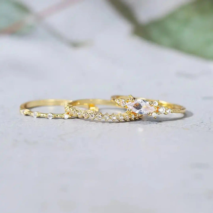 Mila goldenes Ring-Set