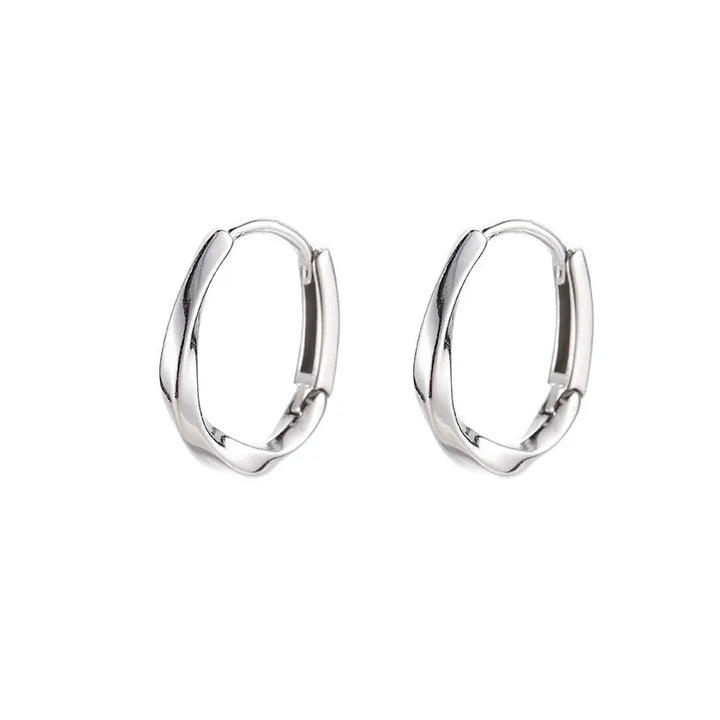 Runde Ohrringe aus Sterlingsilber mit Einlage