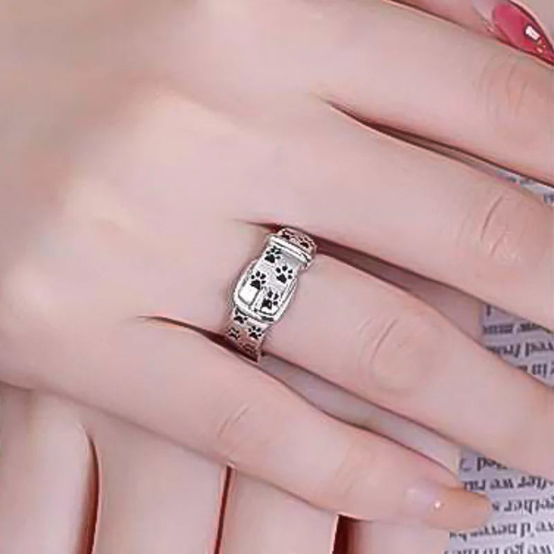 Cute and Stylish Dog-Inspired Collar Ring