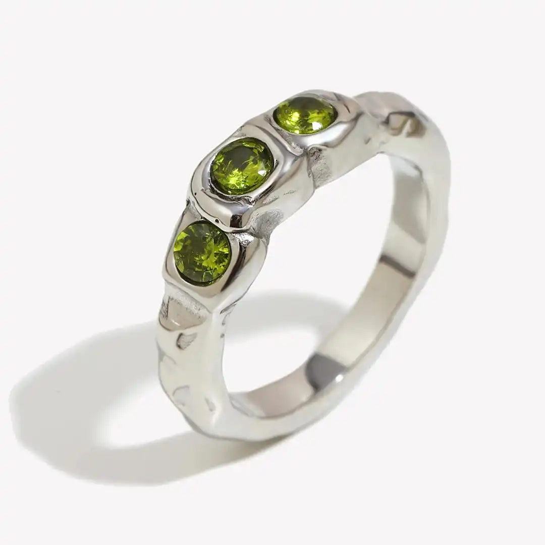 Vintage goldener eingelegter Edelstein Ring