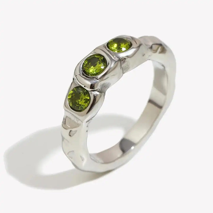 Vintage goldener eingelegter Edelstein Ring
