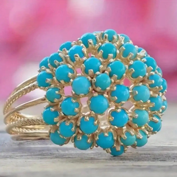 Bohemian Layered Turquoise Stone Beads Ring