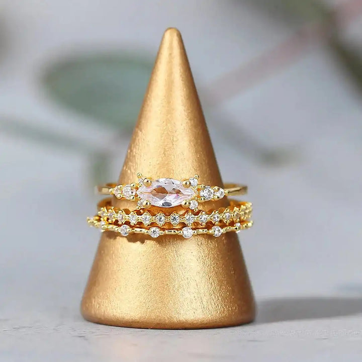 Mila goldenes Ring-Set