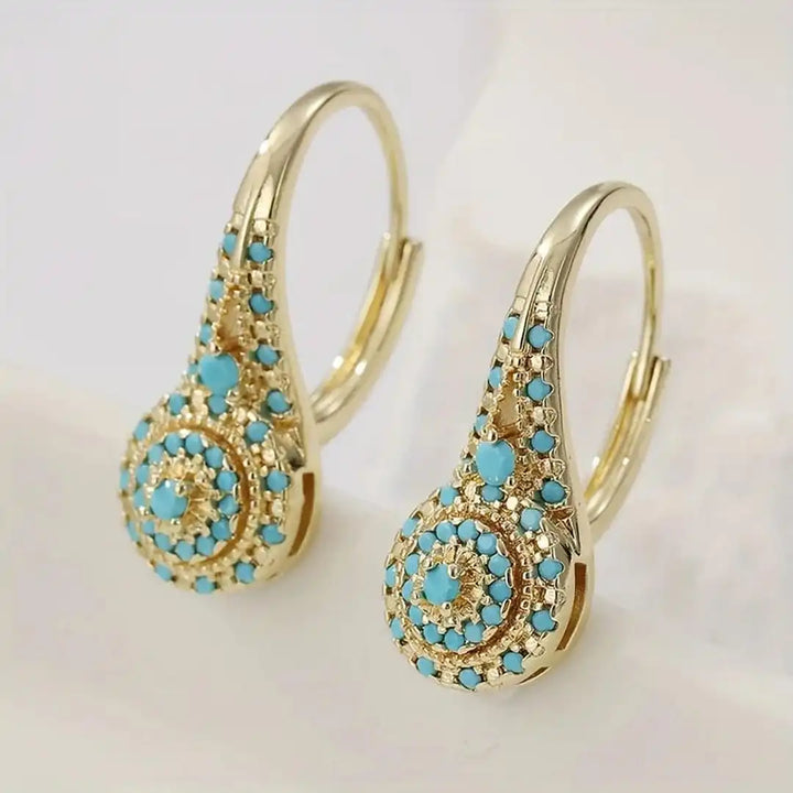 Elegant Mandala Turquoise Earrings